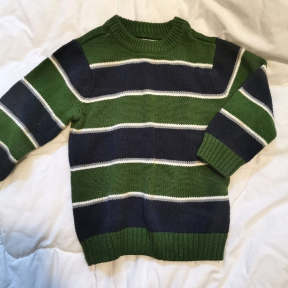Place green and navy striped sweater, 24 mo - Picture 1 of 4